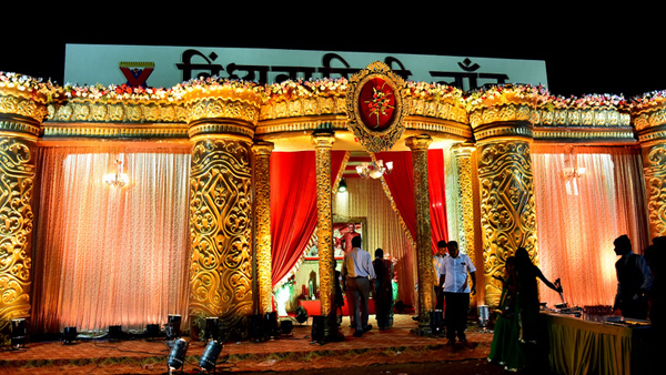 Wedding venue entrance gate decoration